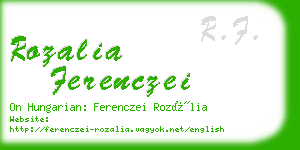 rozalia ferenczei business card